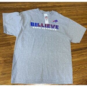Buffalo Bills "Billieve 2022 Playoff" Short Sleeve Tshirt NFL Authentic Gray XL